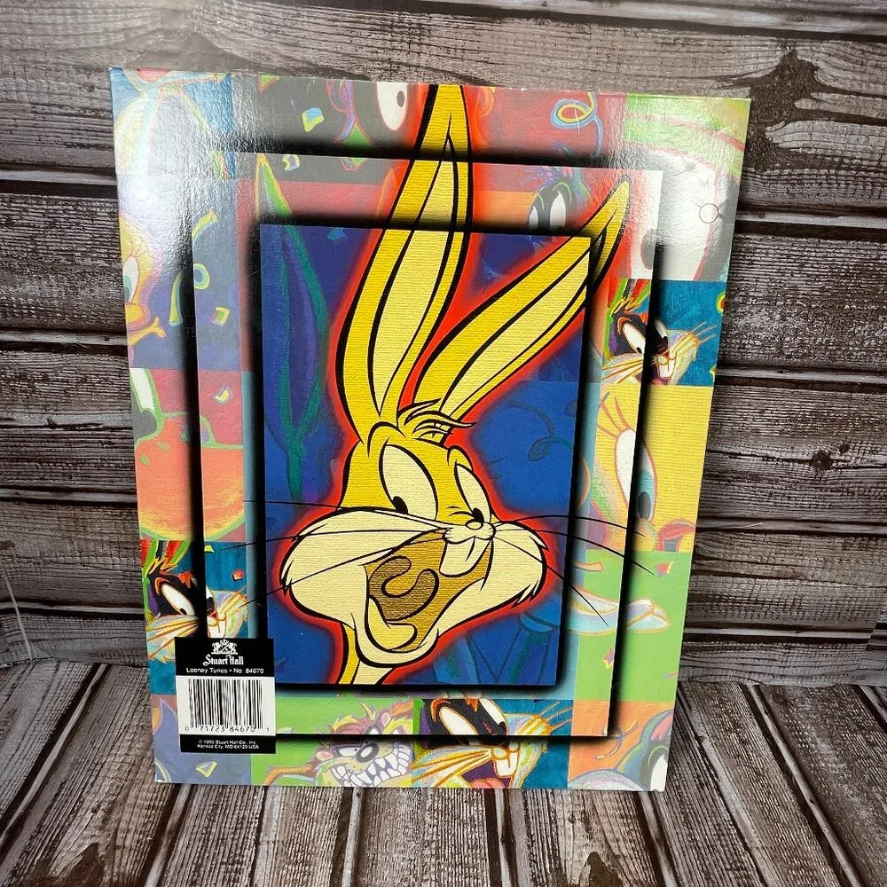 Lot of 3 Vintage Looney Tunes Folders Portfolio Organizer Stuart Hall 1999 NEW